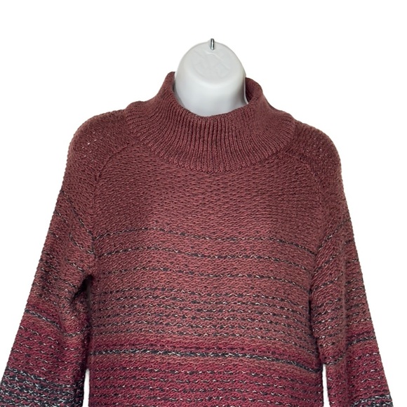Roots Burgundy Gray Ombre Knit Sweater Dress Medium - Picture 4 of 13